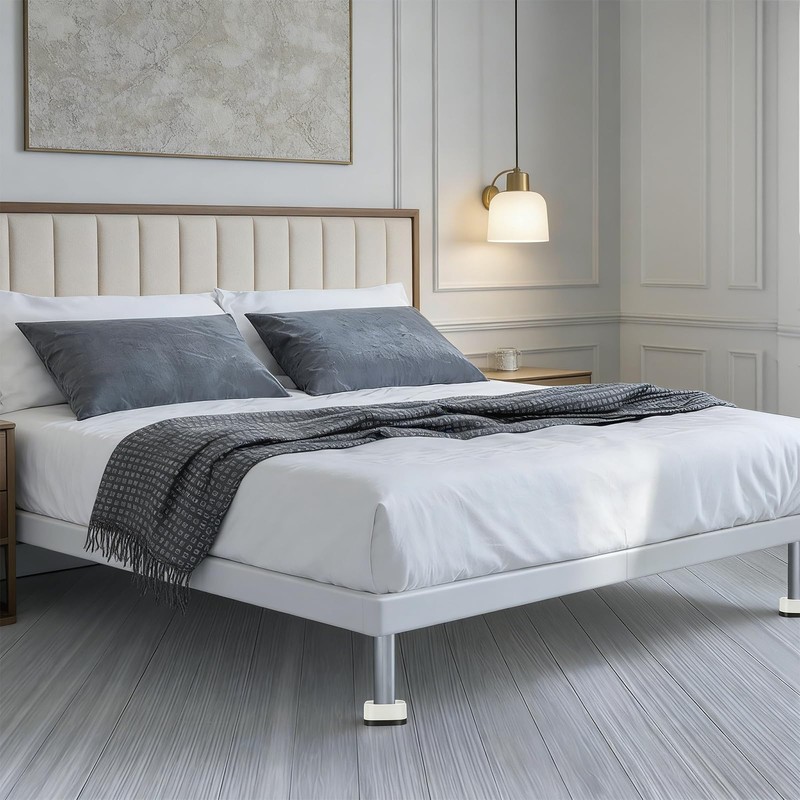 DIYCUT 8-Piece White Bed Riser, Stackable Furniture Riser