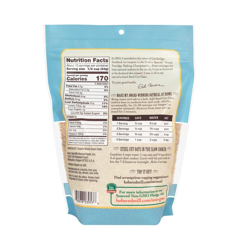 Bob's Red Mill Organic Steel Cut Oats - 24 oz