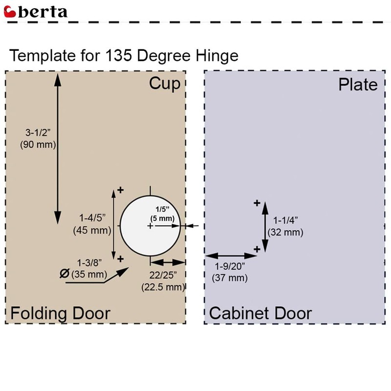 Berta (4 Pack) 135° Lazy Susan Hinge, Full Overlay Concealed