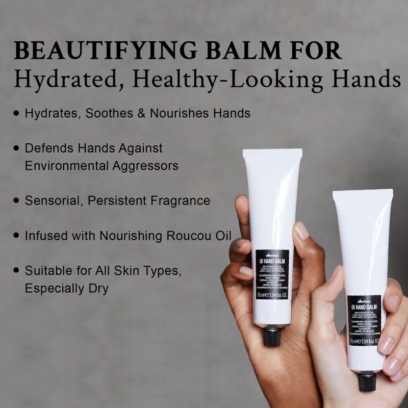 Davines OI Hand Balm, Antioxidant-Rich Nourishment, For All Skin Types,