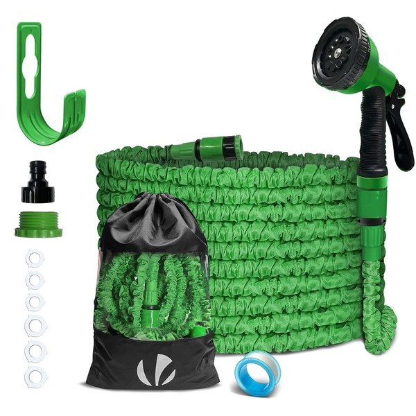 VOUNOT Flexibler Gartenschlauch 15 m, Flexibel Wasserschlauch Dehnbarer mit 10