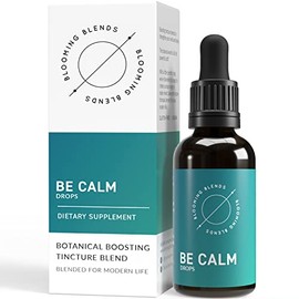 Blooming Blends All-Natural Blend of Extracts for Uneasiness - Relief Supplement with Lemon Balm, Passiflora, Ashwagandha, Vervain & Oat Straw - Blooming Blends Calm Drops, 30 ml