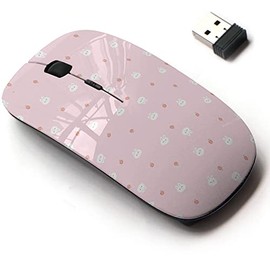 2.4G Wireless Mouse with Cute Pattern Design for All Laptops and Desktops with Nano Receiver - Cartoon Bunny face