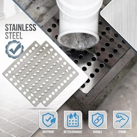 15x15 Centimeter Rustproof Stainless Steel Swirl Drain Covers - Hopper Lids - Outdoor Drain Cover - Metal Drain Covers Outdoor (1 Pack)