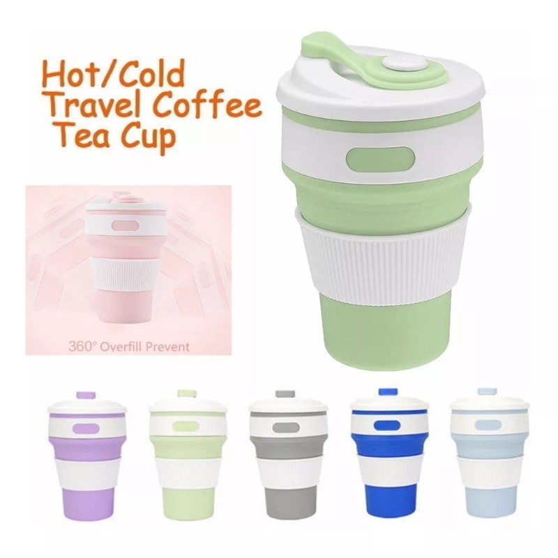 CL Vaso De De Silicon Plegable Con Manga Portatil Fold