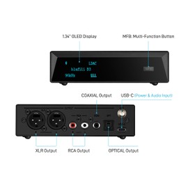 blafili B3 Professional XLR Bluetooth v5.1 Music Receiver, LDAC & aptX HD Streamer, Built-in ESS DAC, Analog RCA, Digital Optical and COAXIAL Outputs, for Audio Mixer, DJ Speakers & PA System