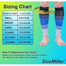 Doc Miller Premium Calf Compression Sleeve Dress Series 1 Pair 20-30mmHg