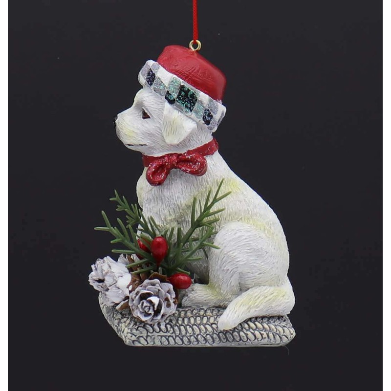 Kurt Adler Labrador Retriever Puppy on Bed Ornaments Set 9.5