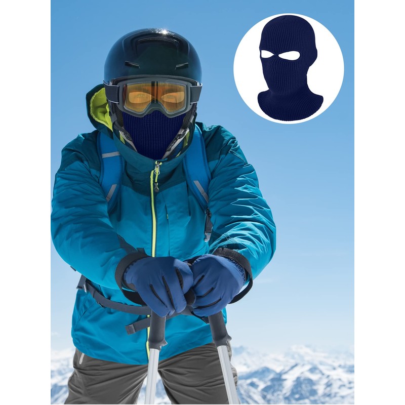 Geyoga Children's Knitted Balaclava with 2 Holes, Winter Knitted Ski