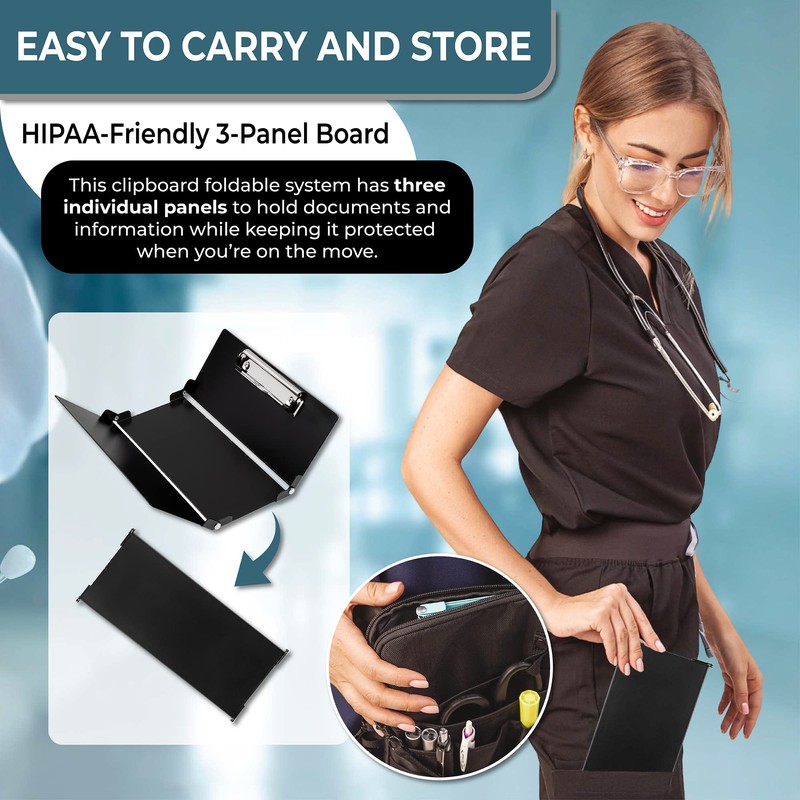 First Lifesaver Nursing Clipboard 3 Layers Aluminum Foldable Nurse Clipboard