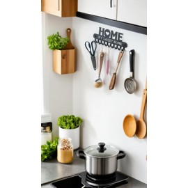 Wall-Mounted Metal Key Holder Hooks - 10 Hook Rack for Front Door, Kitchen, Garage - Stylish & Durable Decor - Ready to Hang