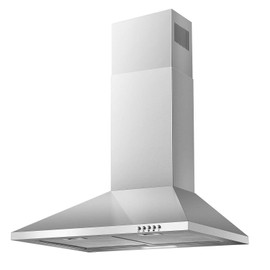 SNDOAS 24 inch Range Hood,Stainless Steel Oven Vent Hood,Wall Mount Kitchen Hood,Ducted/Ductless Chimney-Style Kitchen Exhaust Hood with Push Button Control,Stove Vent Hood with 3-speed Fan