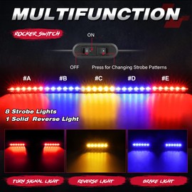 Rear Chase Light Bar, OFFROADTOWN 31 Inch Chasing LED Bar w/Turn Signal Brake Reverse Lights Ultra Slim Offroad Strobe Light for UTV Polaris RZR SXS Can-am Yamaha 4x4 Side by Sides ATV, RBYBR