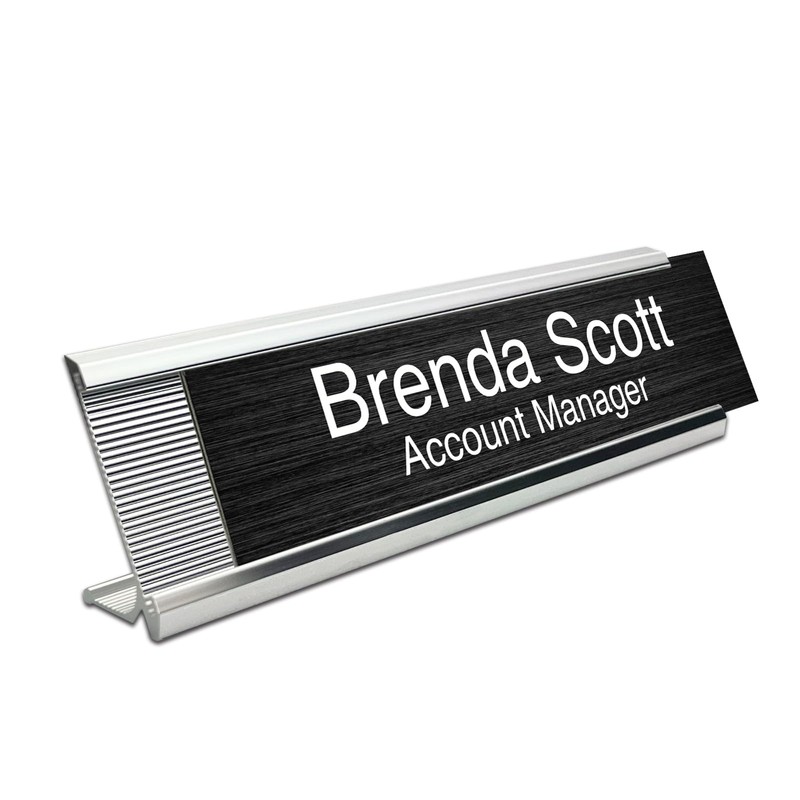 10 Pack 2" x 8" Aluminum Desk Name Plate Holder,