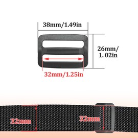 Hocansen Tri Glide Webbing Sliding Plastic Adjustable Backpack Ladder Buckle Adjustable Sliding Buckle, black