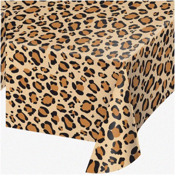 InnoviBlend Leopard Luxe 54x108 Plastic Tablecloth - Wildly Chic Animal