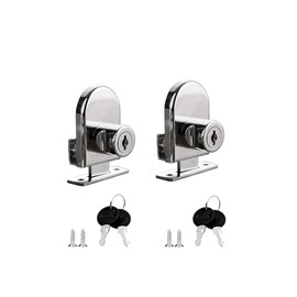 GlassCabinetLockJewelryWatchDisplayCabinetDotBookSecurityDisplayCabinetLock 5-8mm / 0.2'' - 0.31'' mm Glass Door No Drilling(Silver)