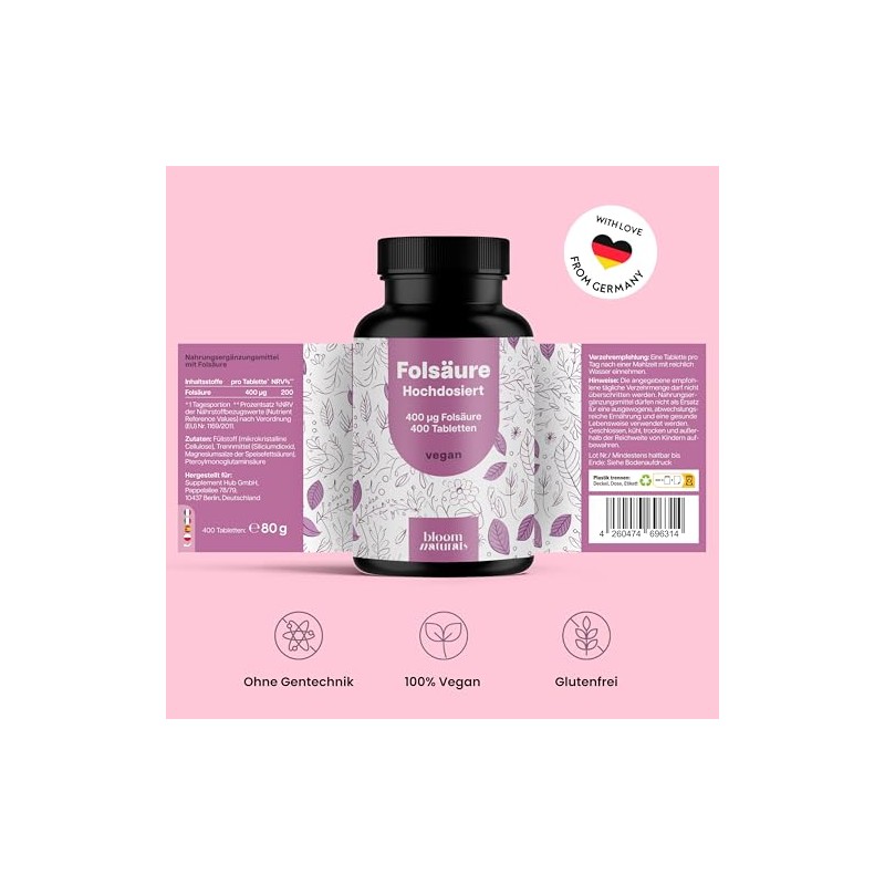 Folic Acid 400µg - 400 Tablets - High Dose -