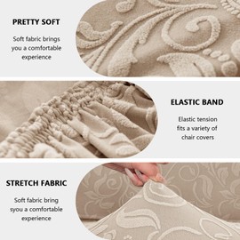 LiveGo Stretch Banquet Chair Cover, Knitted Chair Covers with Armrests, Non-Slip Waterproof Chair Covers for Living Room, Office, Reception and Pet Friendly Furniture Protector(Brown-A)