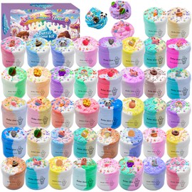 Butter Slime Kit with Multiple Colors, 42 Packed Slimes with 24 Decorative Toppings, Sprinkles, Craft Toy, Party Favors for Kids, Gift for Girl and Boys 6 7 8 9 10 11 12