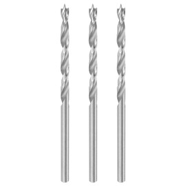 sourcing map 3pcs Brad Point Drill Bit 2.5mm(3/32") Dia Straight Round Shank Drill Metric Brad Point Spiral Twist Drill Bits for Carpenter Woodworking Plastic Rubber