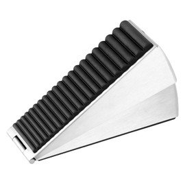 QWORK Adjustable Stainless Steel Door Stopper with Rubber Tip, Waterproof, Rust-Proof, Non-Slip Door Wedge, Suitable for Commercial and Residential Use