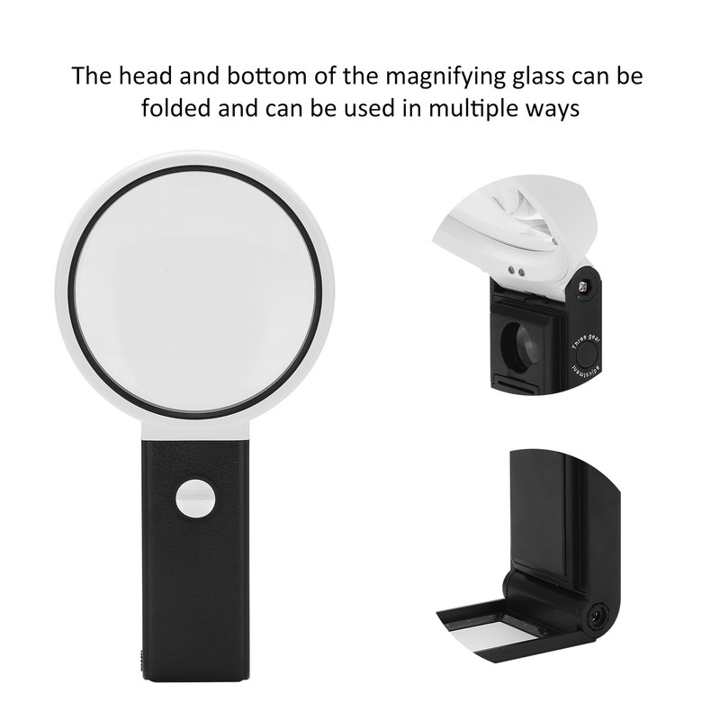 TH‑7018‑C Magnifying Glass Portable Folding Reading Magnifier with LED Light