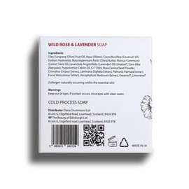 Wild rose & Lavender Soap,Cold Process natural face bar soap, With Premium Essential Oils, All Skin, Collaboration with RBGE, Scottish handmade soap, With seaweed extracts, DIANA DRUMMOND