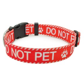 DWOOFG Dog Collar for DO NOT PET, Sturdy Durable with Buckle, Red Dog Collars for Small Medium Large Dogs, Premium Adjustable Polyester Pet Collar