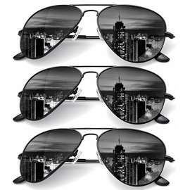 KALIYADI Classic Aviator Sunglasses for Men Women Driving Sun glasses Polarized Lens UV Blocking (3 Pack) 58mm