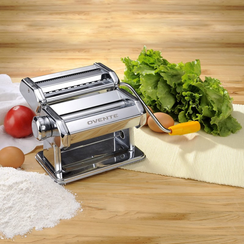 OVENTE Manual Stainless Steel Pasta Maker Machine and 7 Thickness
