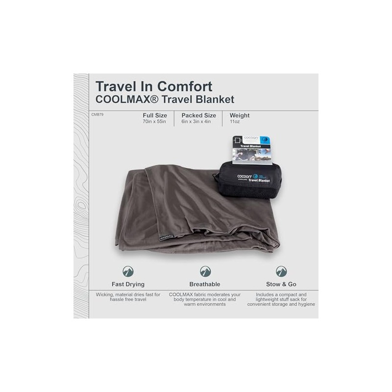 Cocoon Travel Blanket CoolMax grey 2019