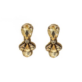 Crystal Post Earrings in Gold