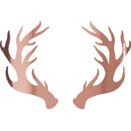 NBFU Decals Rustic Moose Antler Bundle 3 (Rose Gold) (Set of 2) Premium Waterproof Vinyl Decal Stickers for Laptop Phone Accessory Helmet Car Window Bumper Mug Tuber Cup Door Wall Decoration