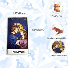 The Chromatic 78 Tarot Card Deck Features Stained Glass-Style Artwork with Bold Colors and fine Detail, Ideal for Beginners and Experts in Tarot, Fortune Telling, or Spiritual Guidance.