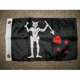 usep 12x18 12"x18" Jolly Roger Pirate Blackbeard Black Beard Boat Car Motorcycle Flag