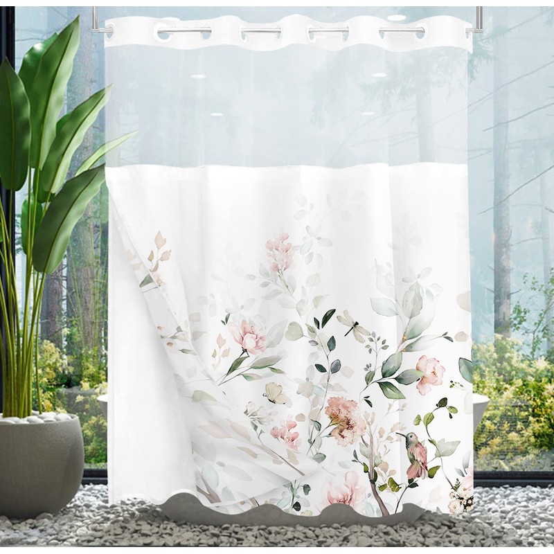 Tititex No Hooks Snap in Liner Aesthetic Blooming White Flowers