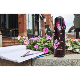 Zoku Vacuum Insulated Stainless Steel 18oz Water Bottle, Midnight Floral…, ZK142