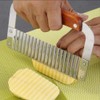 HTBMALL Crinkle Cutter, French Fry Cutter for Potatoes, Upgraded Stainless