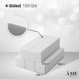 10 Pcs Nail Buffer Blocks, 4-Sided Nail File Sanding Blocks, Manicure Pedicure Tools, Smoothing Shaping and Buffing for Natural, Acrylic and Gel Nails - White