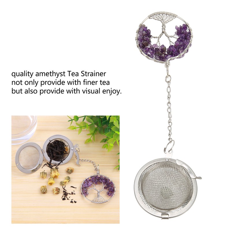 Tea Infuser Artificial Crystal Stone Tea Strainer Stainless Steel Diffuser