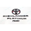 Toyota OEM 4pc Gloss Black HIGHLANDER Platinum Logo AWD OVERLAY