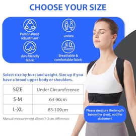 Back Straightener, Back Strap Straightener for Men and Women, Adjustable Shoulder Strap, Back Support Belt, Posture Corrector Back (Double Bandage, L/XL)