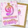 Olivia Samuel 20 Pack of 9th Birthday Invitations with Envelopes