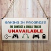 Second Ave Funny Gaming In Progress Wooden Hanging Gift Rectangle