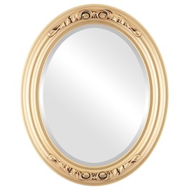 OVALCREST Oval Beveled Wall Mirror for Home Decor - Florence Style - Gold Spray - 16x20 Outside Dimensions