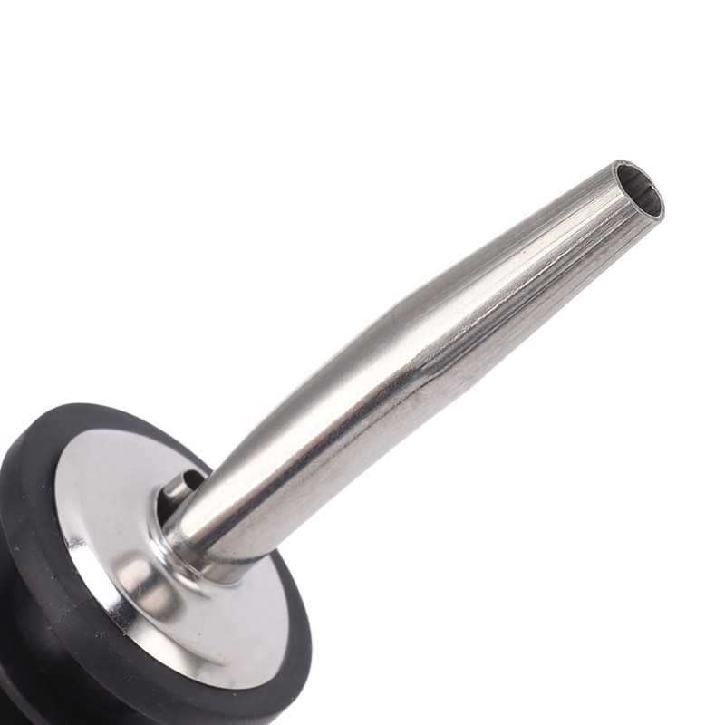 24pcs Stainless Steel Bottle Pourers with Black Plastic Cover Conical