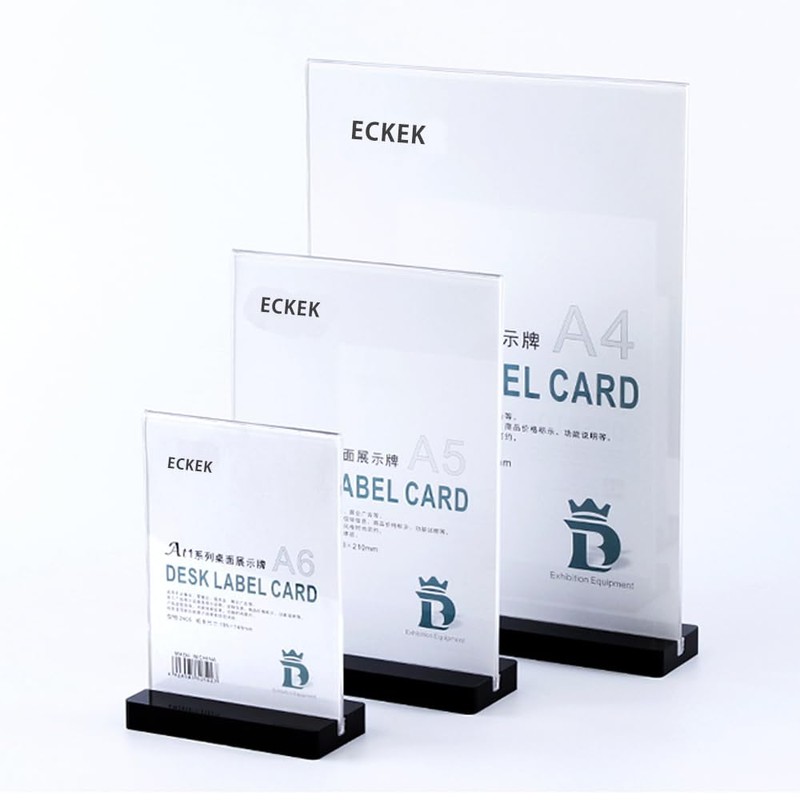 ECKEK 2 Pack Acrylic Sign Holder Menu Displays Double Sided