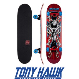 31" Tony Hawk Signature Series Skateboard, 9 - Ply Maple Deck Skateboard for Cruising, Carving Tricks, and Downhill