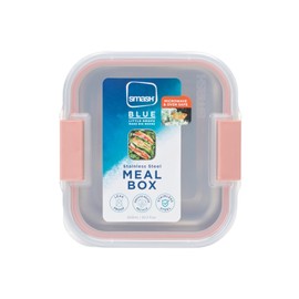Smash Microwave Safe Stainless Steel Lunch/Sandwich/Meal Box, Pink